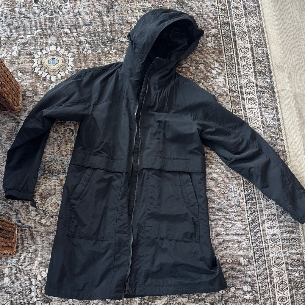 Lululemon Black Raincoat Trench Style